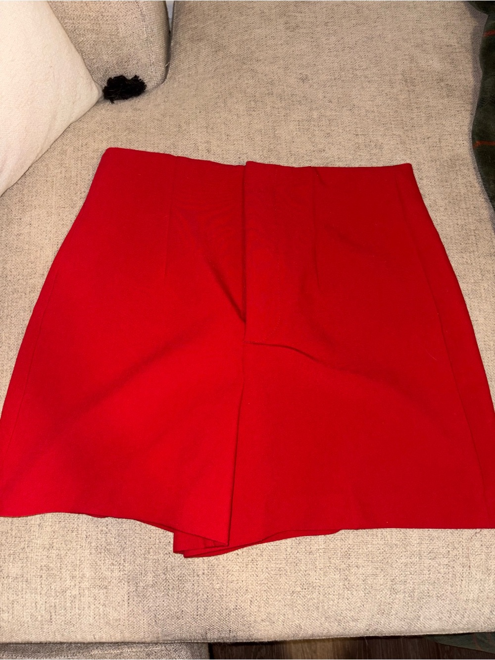 Zara Red Tailored Skort High Waisted Shorts Size S
